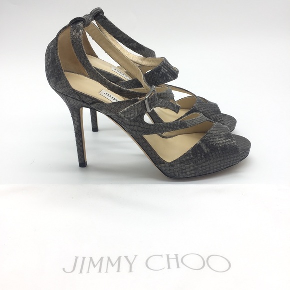 Jimmy Choo Snake Strap Sandals Size 38.5 - Picture 4 of 9